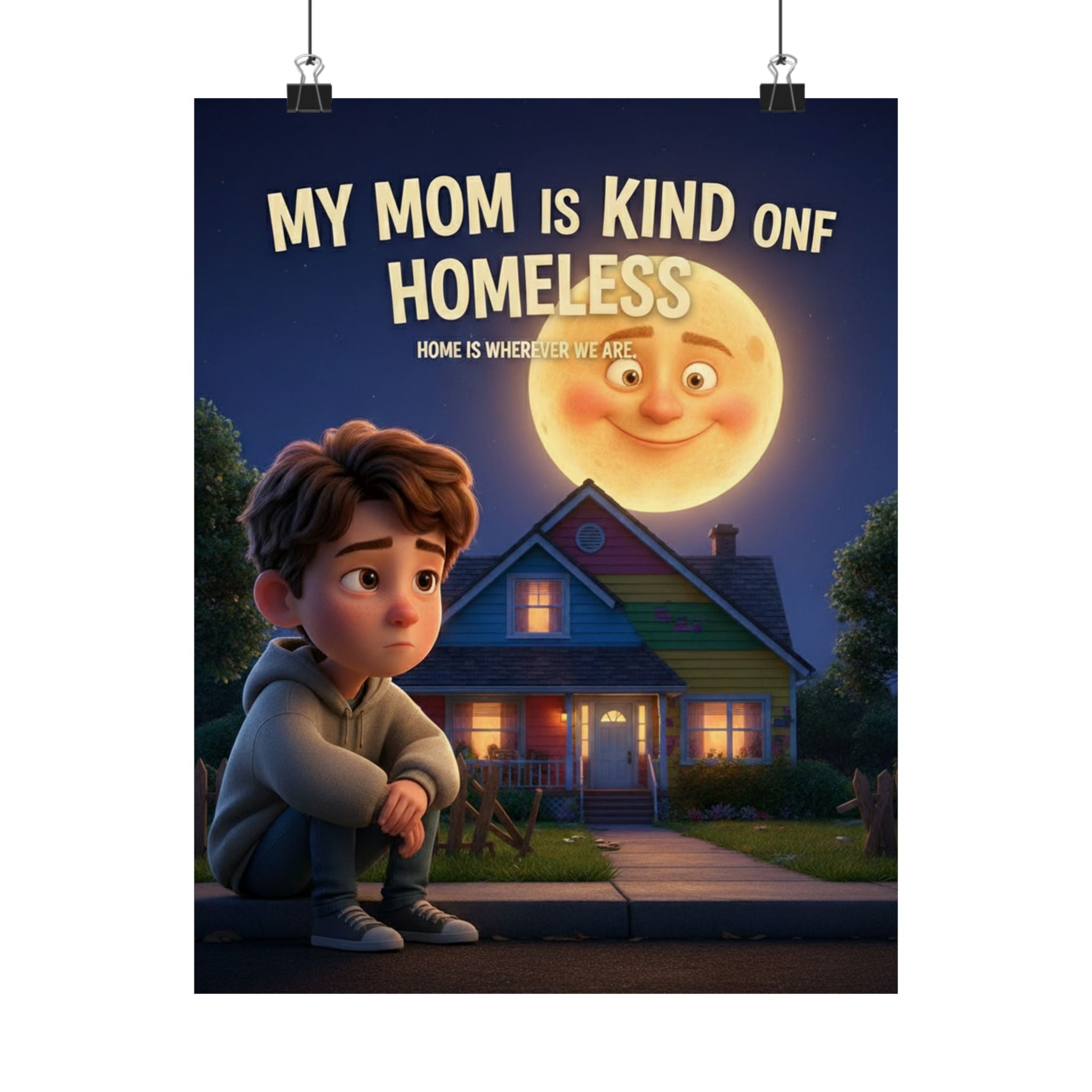 Matte Poster — "My Mom Is Kind of Homeless" Movie-Style Vertical Art Print