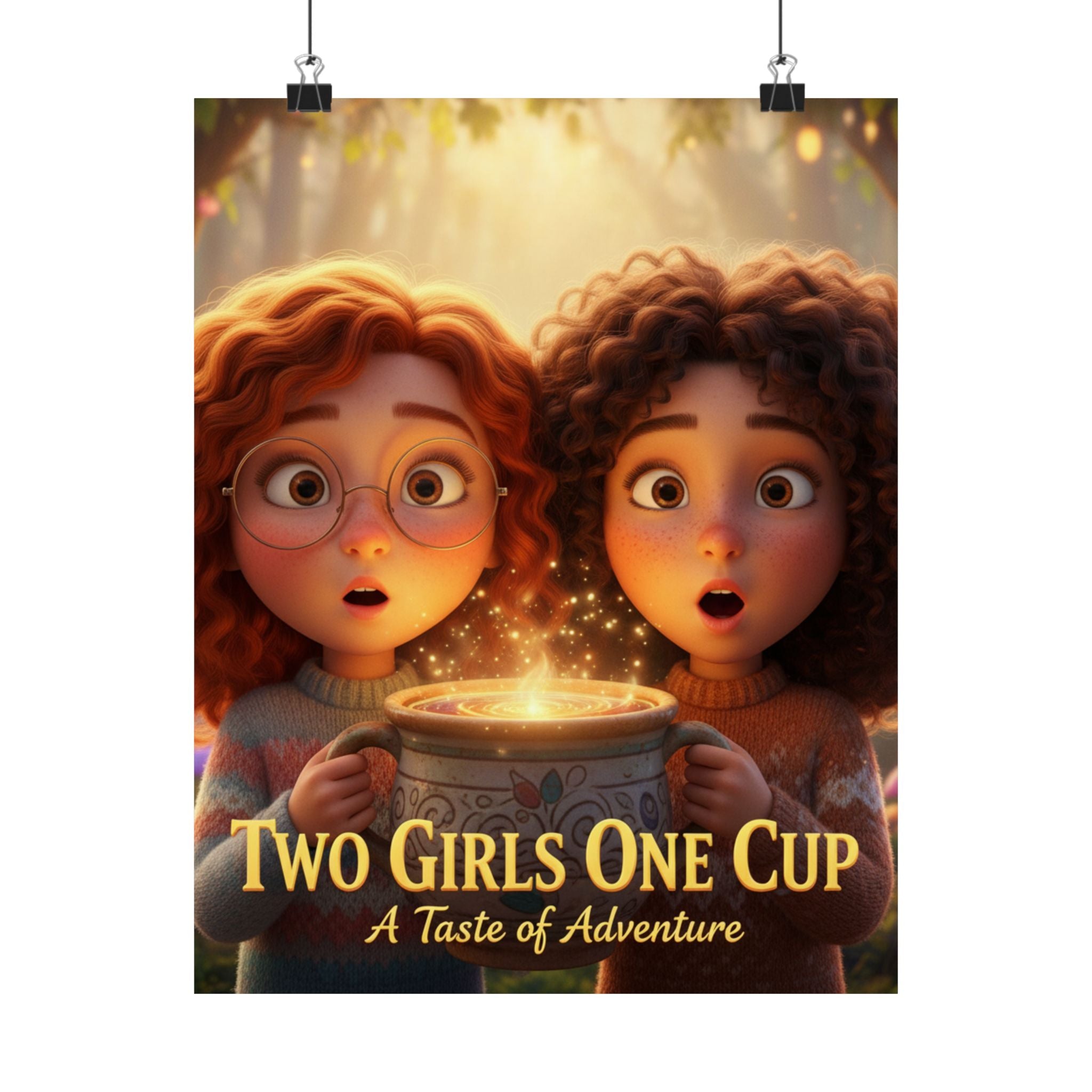 Matte Poster — "Two Girls One Cup: A Taste of Adventure" Decorative Wall Art