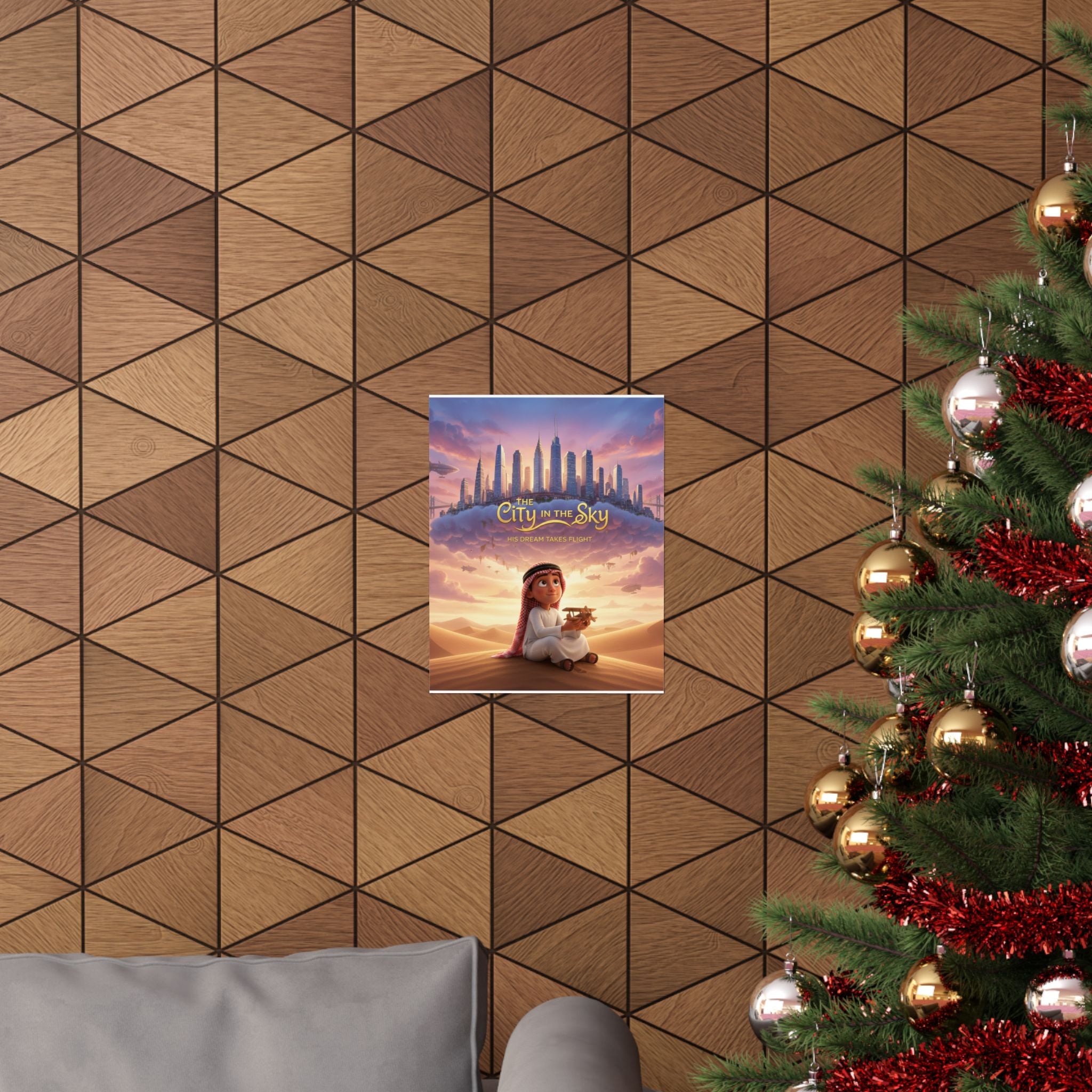 Matte Vertical Poster — "The City in the Sky" Movie Art (Dreamscape Desert Kid)